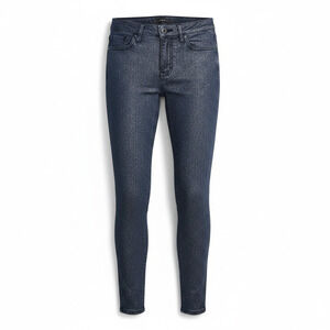 Mother Looker Jean Blue Denim Shimmer Glimmer Skinny Low Rise Stretch Sparkle 26